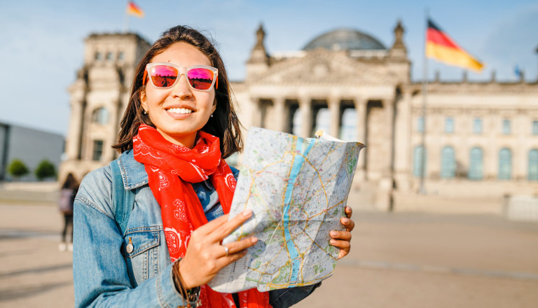 Deutschland Touristin Sonnenbrille